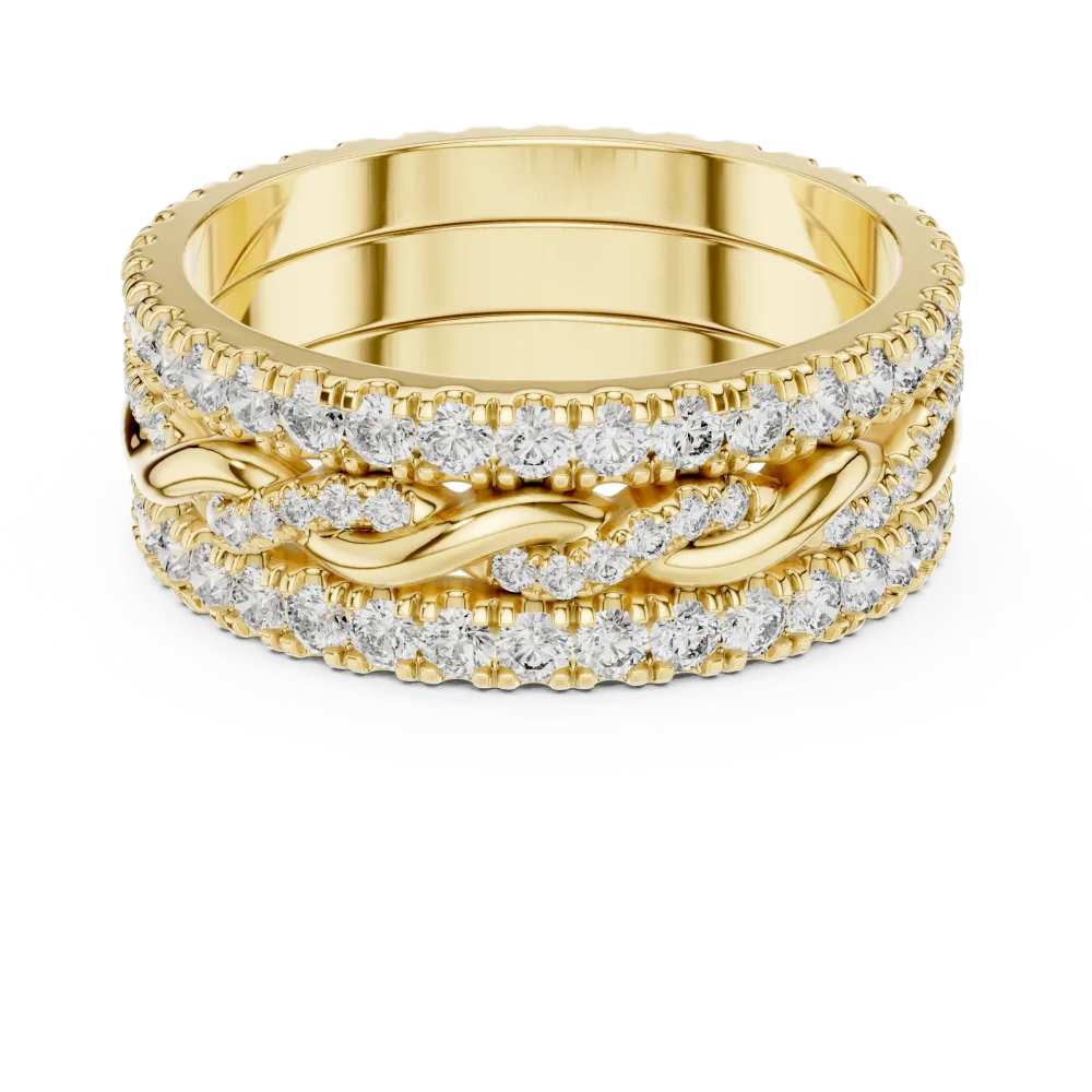 Infinite Radiance Round Diamond Pavé-Set Entwined Band - Image 2