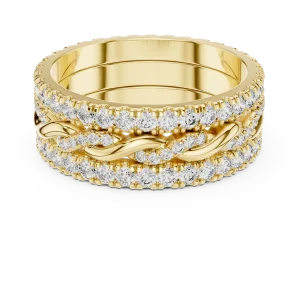 Infinite Radiance Round Diamond Pavé-Set Entwined Band - Image 2