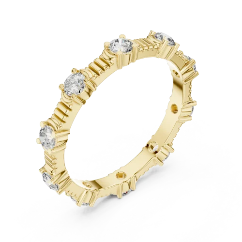 Symmetry Round Brilliant Architectural Eternity Band