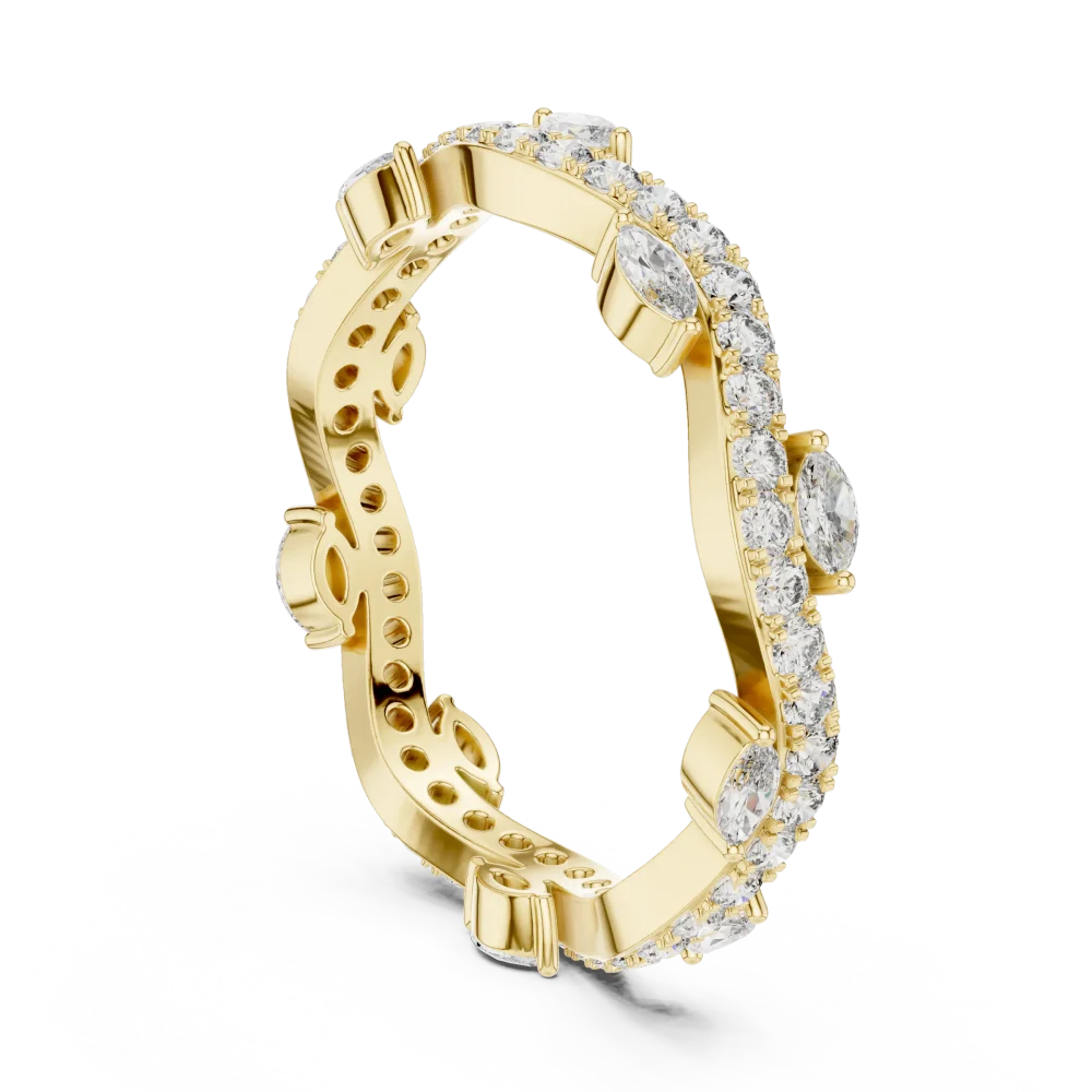 Luminary Marquise and Round Pavé-Set Chevron Band - Image 3