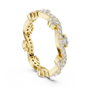 Luminary Marquise and Round Pavé-Set Chevron Band - Image 3