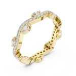 Luminary Marquise and Round Pavé-Set Chevron Band