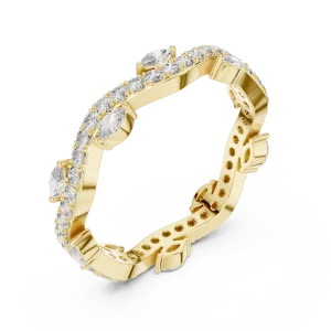 Luminary Marquise and Round Pavé-Set Chevron Band
