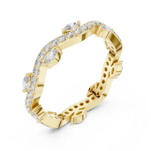 Luminary Marquise and Round Pavé-Set Chevron Band