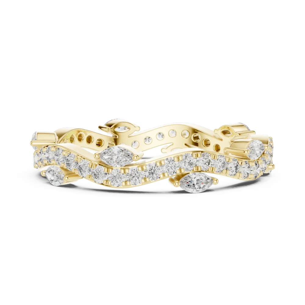 Luminary Marquise and Round Pavé-Set Chevron Band - Image 4
