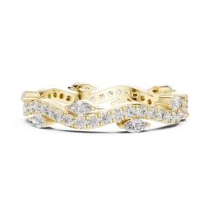 Luminary Marquise and Round Pavé-Set Chevron Band - Image 4