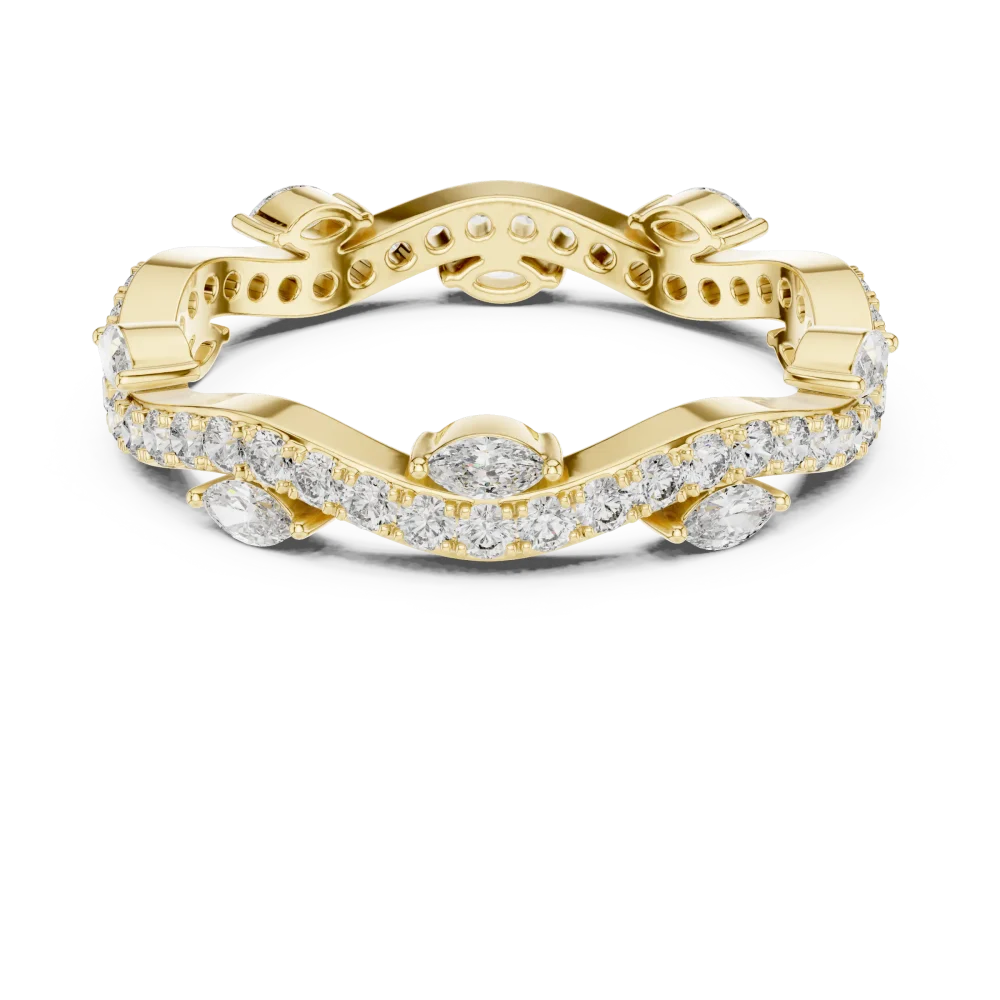 Luminary Marquise and Round Pavé-Set Chevron Band - Image 2