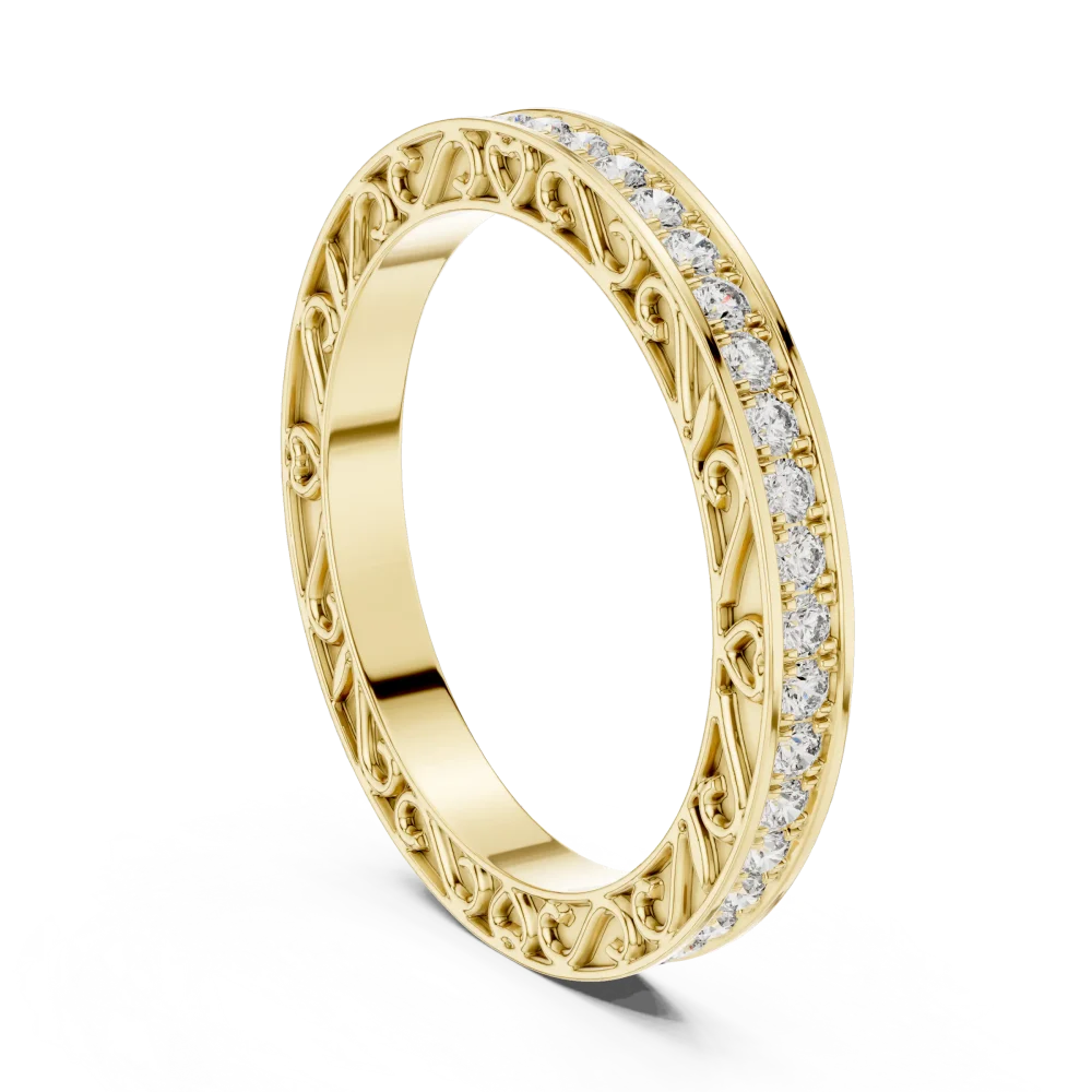 Infinite Pavé Scalloped Filigree Round Diamond Band - Image 3