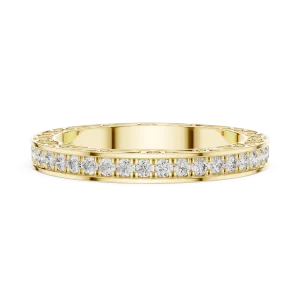 Infinite Pavé Scalloped Filigree Round Diamond Band - Image 4