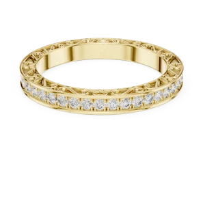 Infinite Pavé Scalloped Filigree Round Diamond Band - Image 2