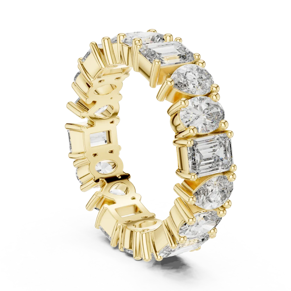 Infinite Radiance Emerald Pear and Oval Multi-Shape Band - Image 3