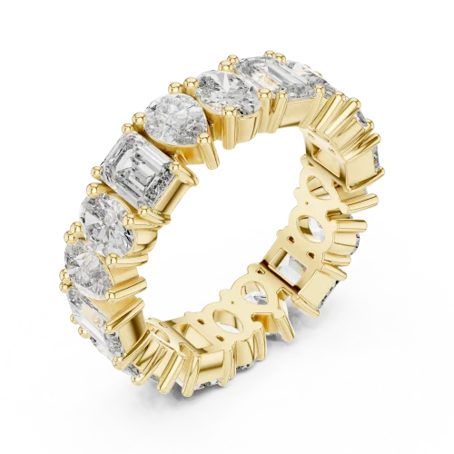Infinite Radiance Emerald Pear and Oval Multi-Shape Band