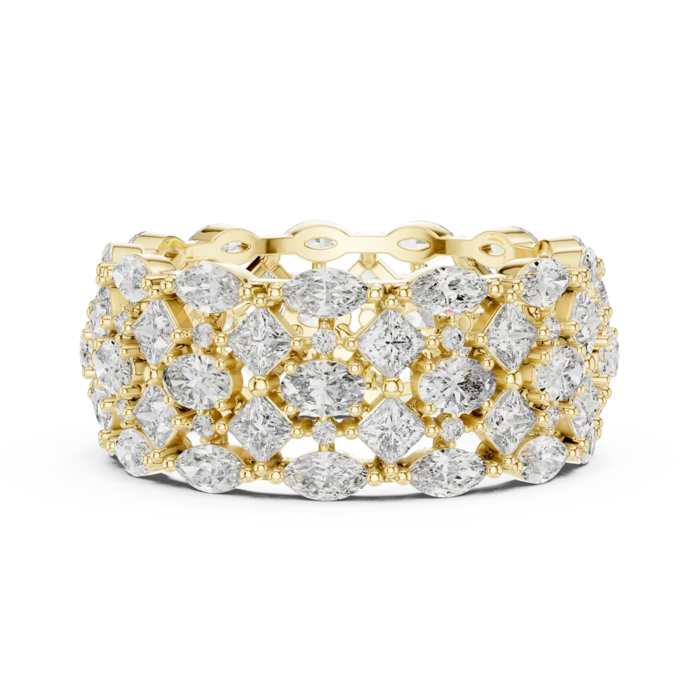 Luminary Marquise and Princess Geometric Statement Band - Image 4