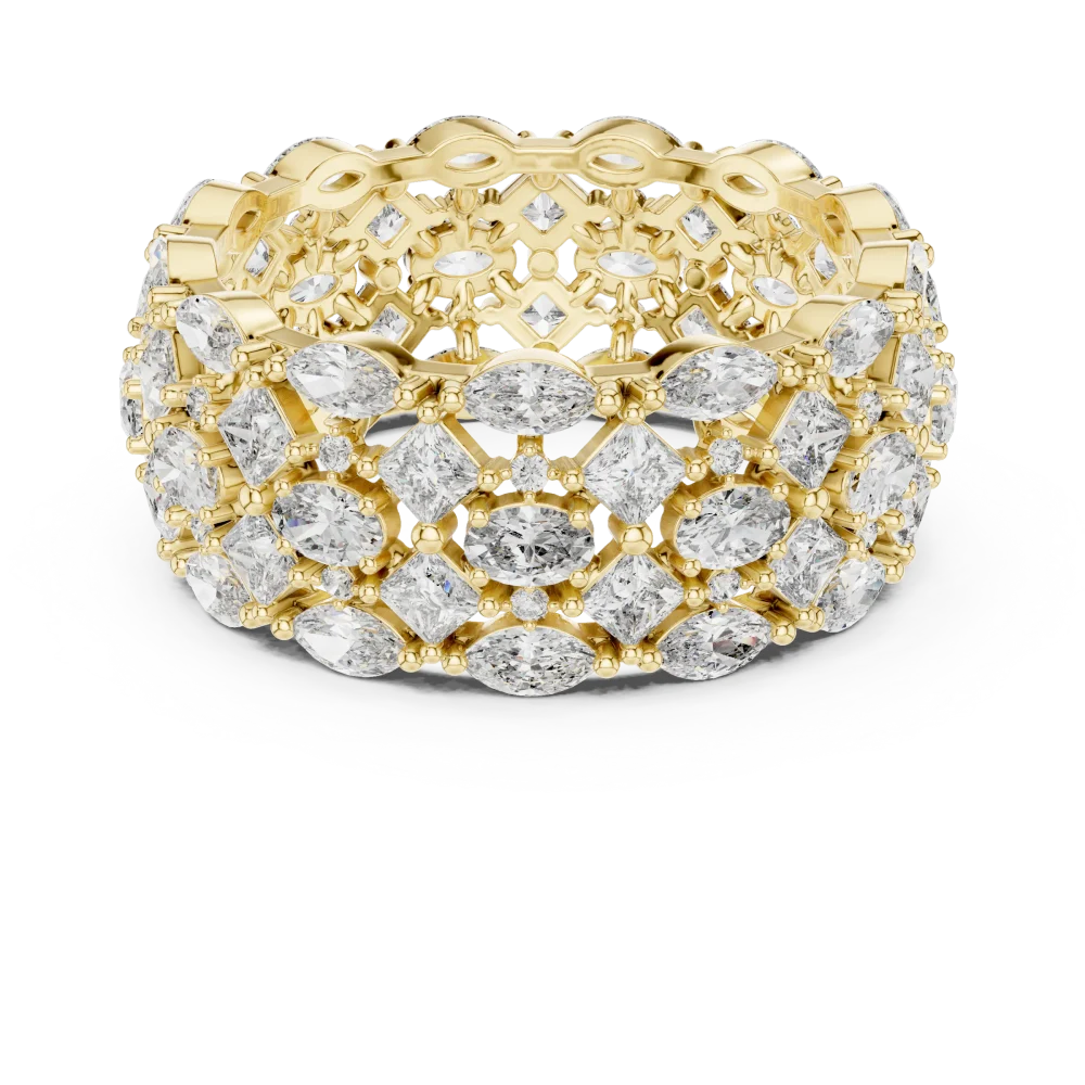 Luminary Marquise and Princess Geometric Statement Band - Image 2