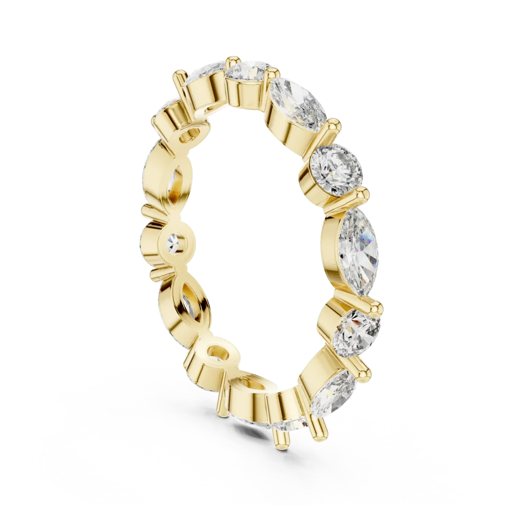 Ethereal Marquise and Round Alternating Symmetry Eternity Band - Image 3