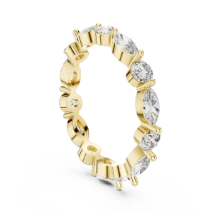 Ethereal Marquise and Round Alternating Symmetry Eternity Band - Image 3
