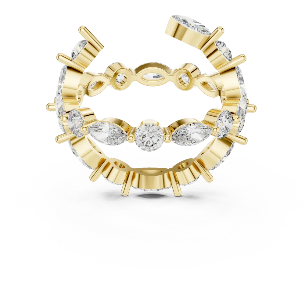 Ethereal Marquise and Round Alternating Symmetry Eternity Band - Image 2