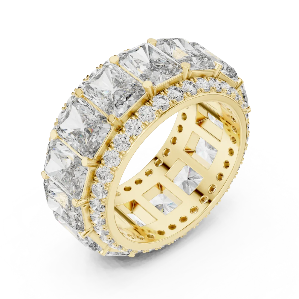 Discover the brilliance of our radiant and round diamond eternity band. Expertly handcrafted for timeless scintillation. Shop this modern classic now.