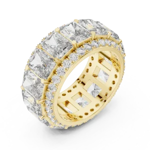 Ethereal Radiant and Round Diamond Architectural Eternity Band