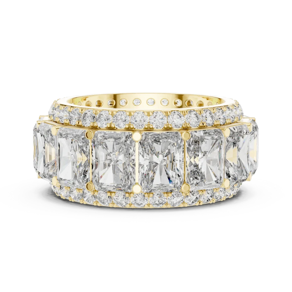 Ethereal Radiant and Round Diamond Architectural Eternity Band - Image 4