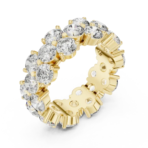 Infinite Radiance Round Cut Double Row Eternity Band