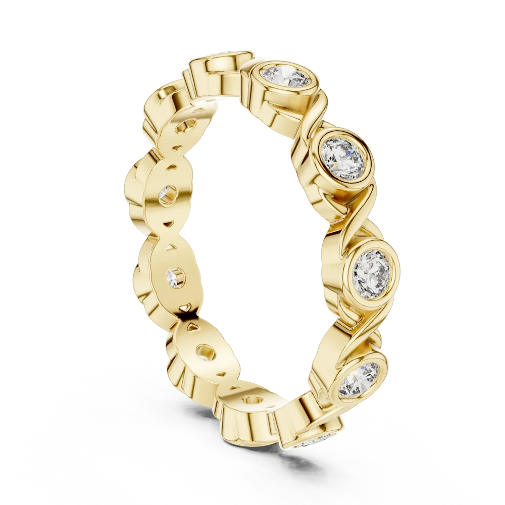 Infinite Geometric Round Cut Bezel-Set Eternity Band - Image 3
