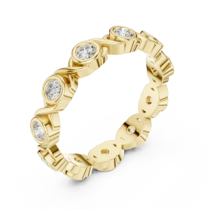 Infinite Geometric Round Cut Bezel-Set Eternity Band