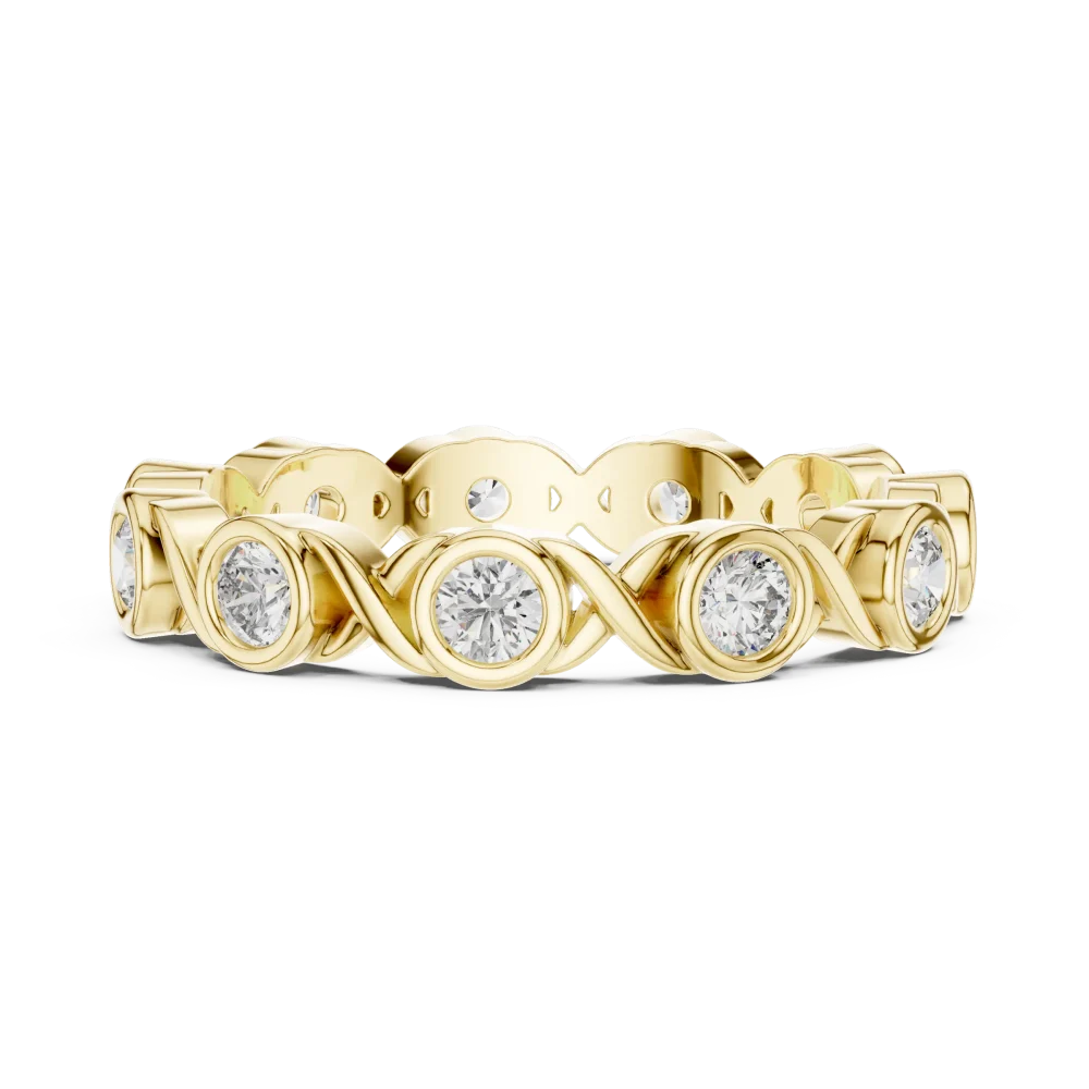 Infinite Geometric Round Cut Bezel-Set Eternity Band - Image 4