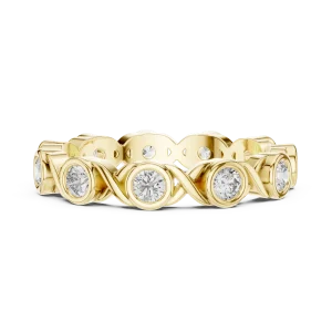 Infinite Geometric Round Cut Bezel-Set Eternity Band - Image 4