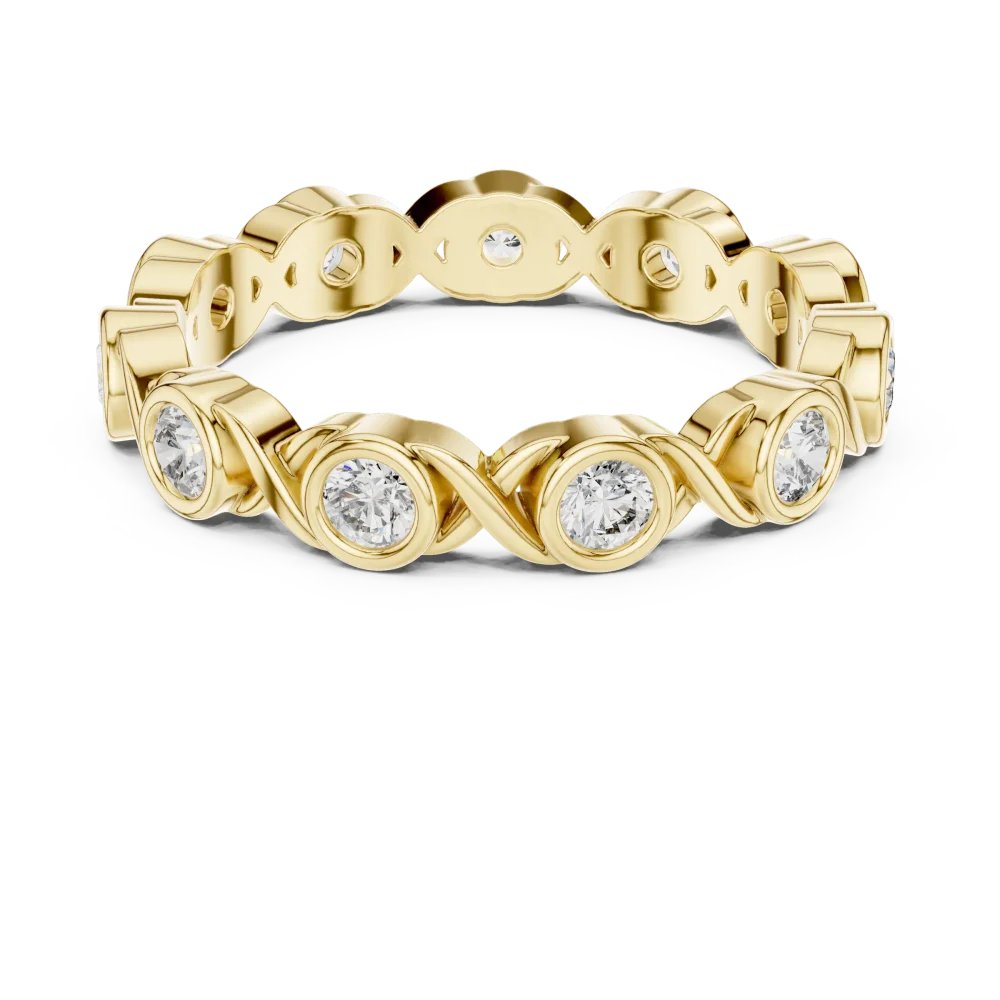 Infinite Geometric Round Cut Bezel-Set Eternity Band - Image 2