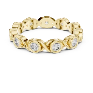 Infinite Geometric Round Cut Bezel-Set Eternity Band - Image 2