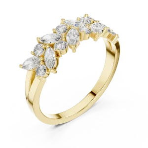 Ethereal Marquise and Round Cluster Statement Ring