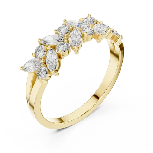 Ethereal Marquise and Round Cluster Statement Ring