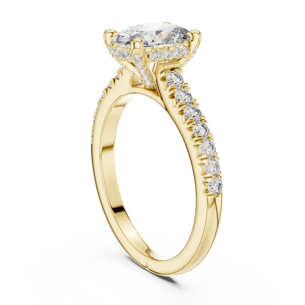 Essence Oval Cut Pavé-Set Solitaire Ring - Image 3