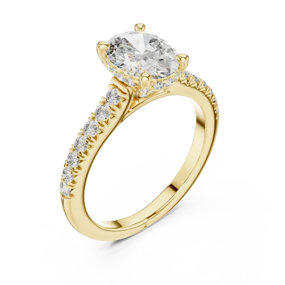 Discover the radiant beauty of our oval-cut solitaire ring. Handcrafted with high-quality lab-grown DIAMEUR diamonds, elevate your style today.