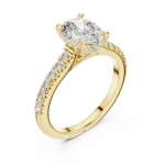 Essence Oval Cut Pavé-Set Solitaire Ring