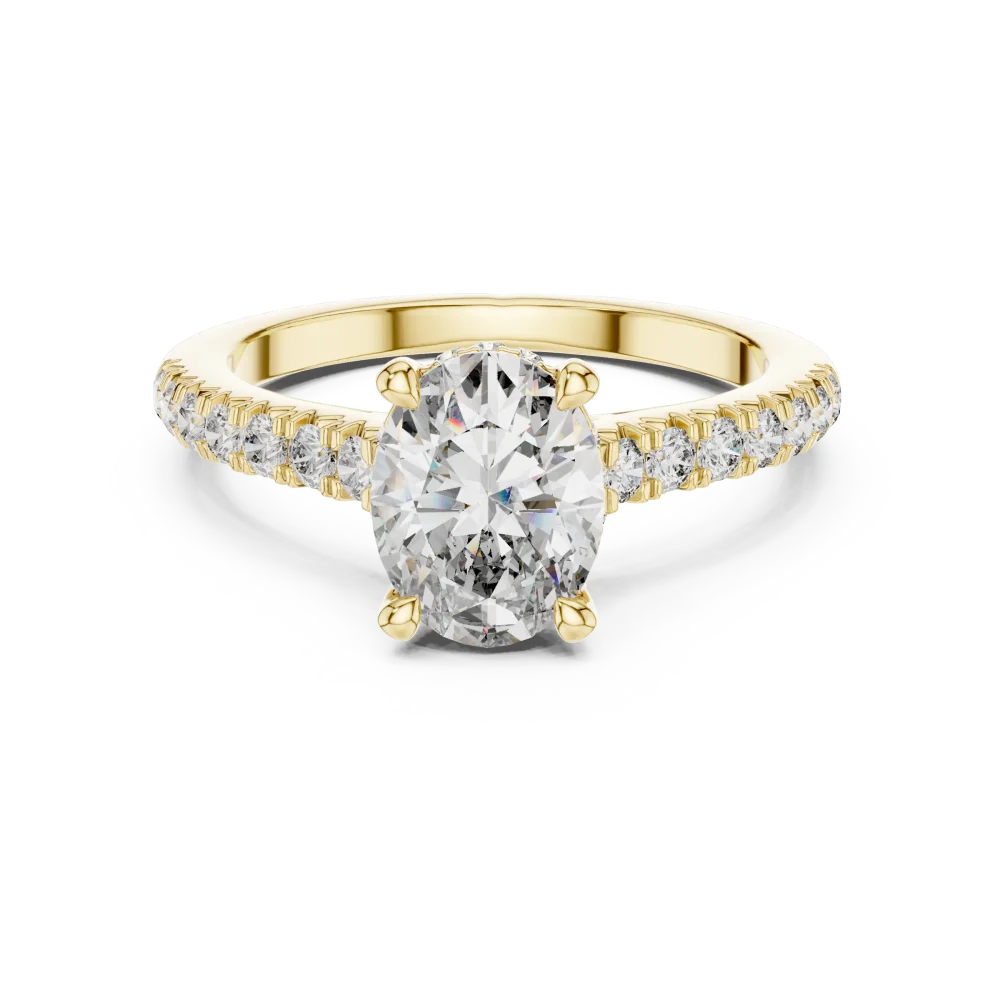 Essence Oval Cut Pavé-Set Solitaire Ring - Image 2