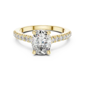 Essence Oval Cut Pavé-Set Solitaire Ring - Image 2
