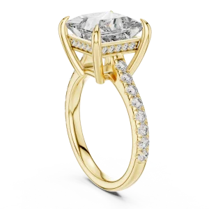Symmetry Princess Cut Pavé-Set Solitaire Engagement Ring - Image 3