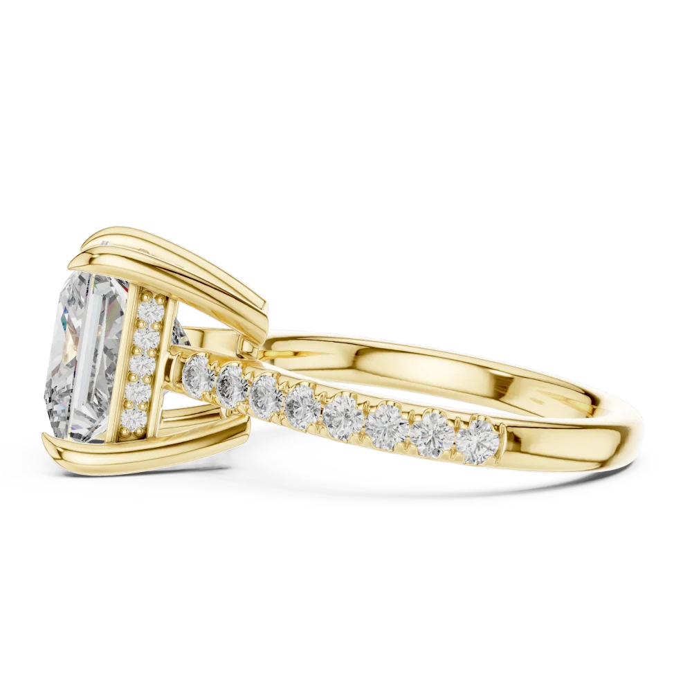 Symmetry Princess Cut Pavé-Set Solitaire Engagement Ring - Image 4