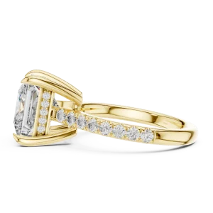 Symmetry Princess Cut Pavé-Set Solitaire Engagement Ring - Image 4