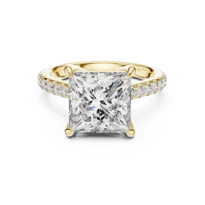 Symmetry Princess Cut Pavé-Set Solitaire Engagement Ring - Image 2