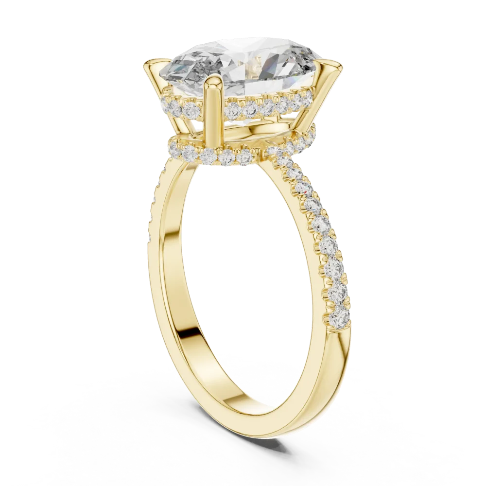 Ethereal Oval Cut Luminary Hidden Halo Solitaire Ring - Image 3