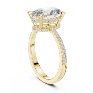 Ethereal Oval Cut Luminary Hidden Halo Solitaire Ring - Image 3
