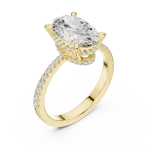 Ethereal Oval Cut Luminary Hidden Halo Solitaire Ring