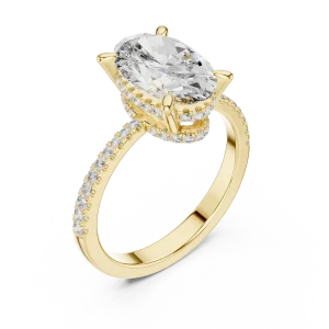 Ethereal Oval Cut Luminary Hidden Halo Solitaire Ring