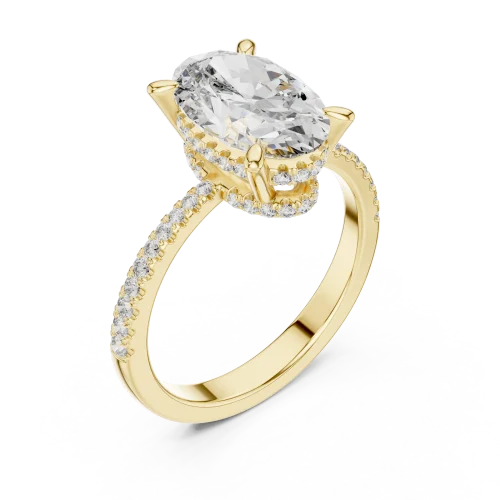 Ethereal Oval Cut Luminary Hidden Halo Solitaire Ring