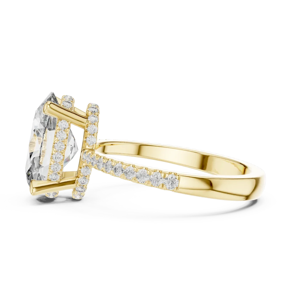 Ethereal Oval Cut Luminary Hidden Halo Solitaire Ring - Image 4