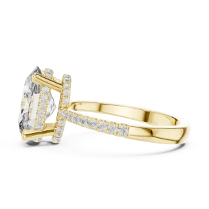 Ethereal Oval Cut Luminary Hidden Halo Solitaire Ring - Image 4
