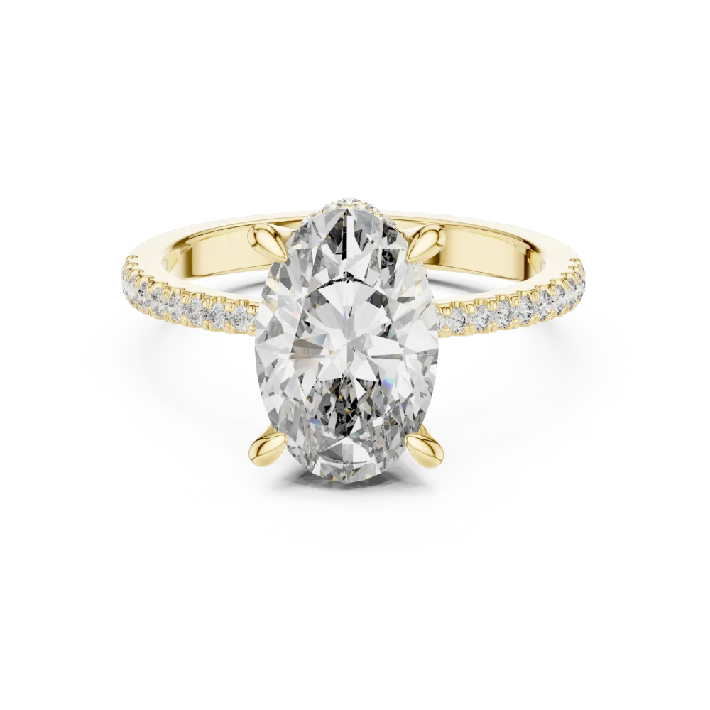 Ethereal Oval Cut Luminary Hidden Halo Solitaire Ring - Image 2